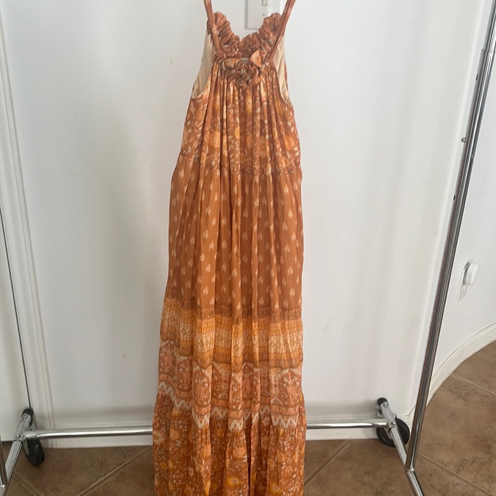 Spell & The Gypsy Utopia Strappy Maxi Sundress Cinnamon Tan Women's Size Small